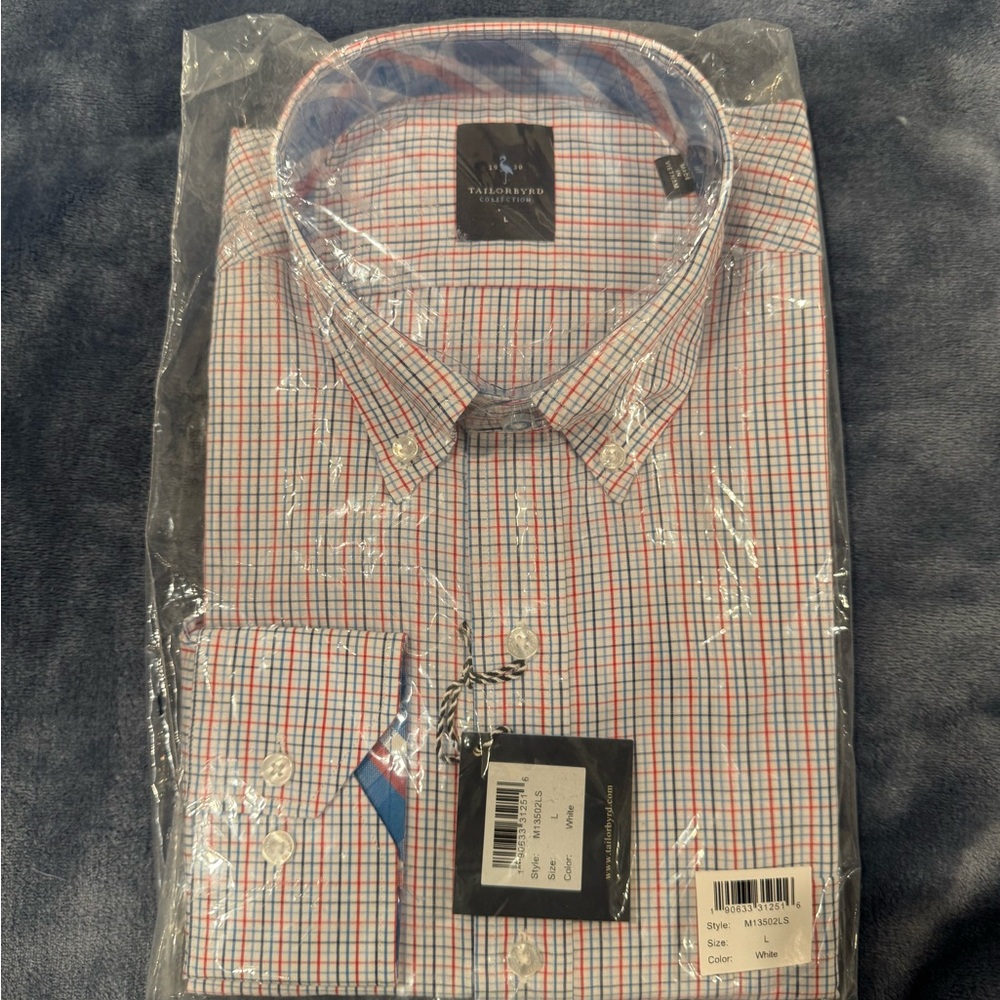 Tailorbyrd Men's Red and Blue Plaid Shirt